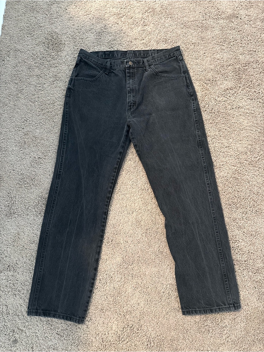 Rustler Men's Straight Black Jeans